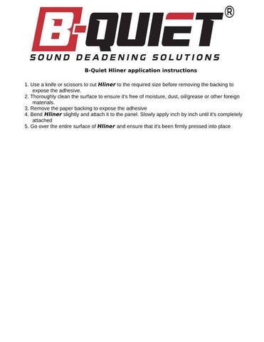 B-Quiet HLiner Heat and Sound Insulation 13.5SQ.FT - B-Quiet